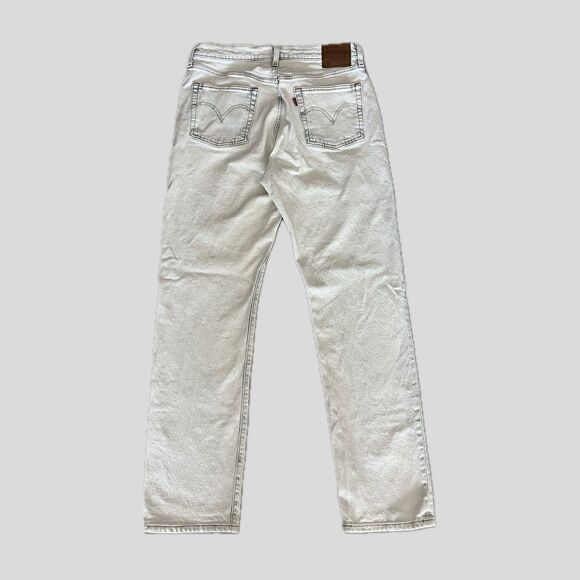 Levi's 501 White Blue Acid Wash Mid Rise Button Fly Cotton Denim Jeans 31 x 30 - Picture 2 of 7